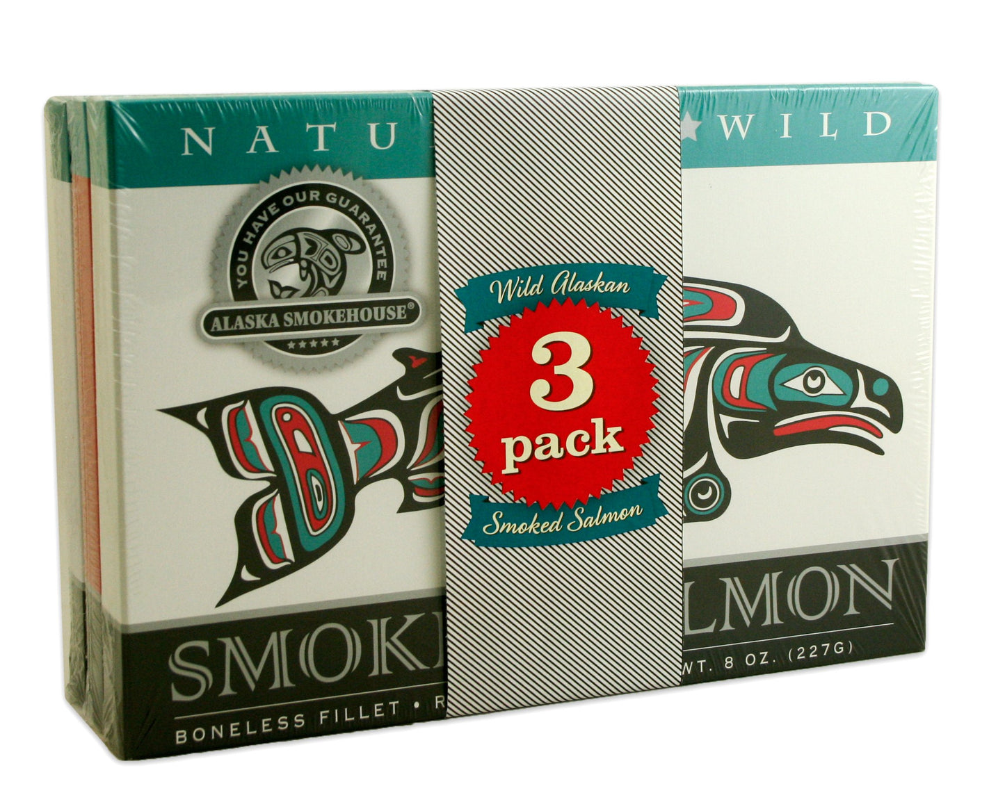 Alaska Smokehouse Jumbo Smoked Salmon Variety Pack, 8 Oz (3 Count)