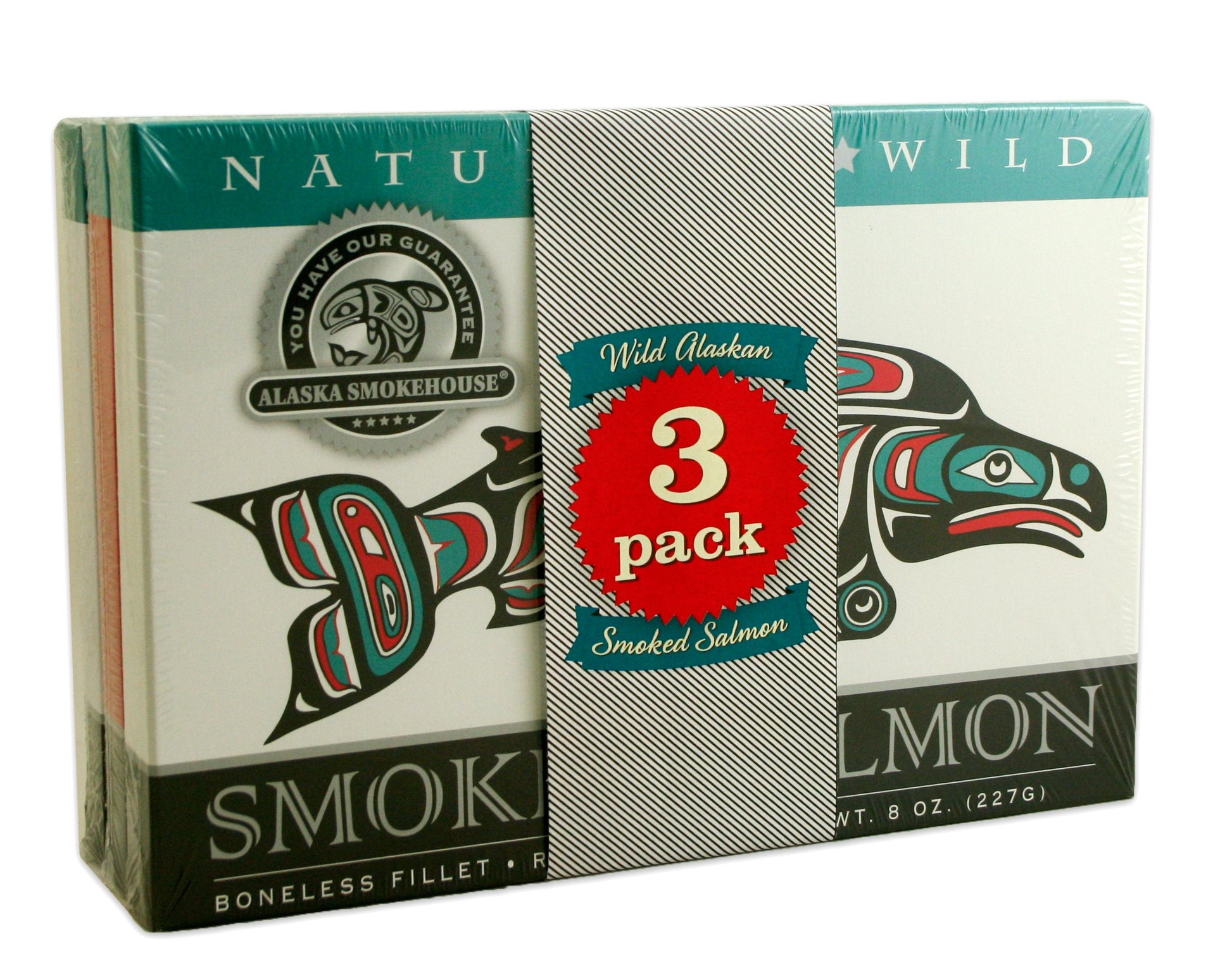 Alaska Smokehouse Jumbo Smoked Salmon Variety Pack, 8 Oz (3 Count)
