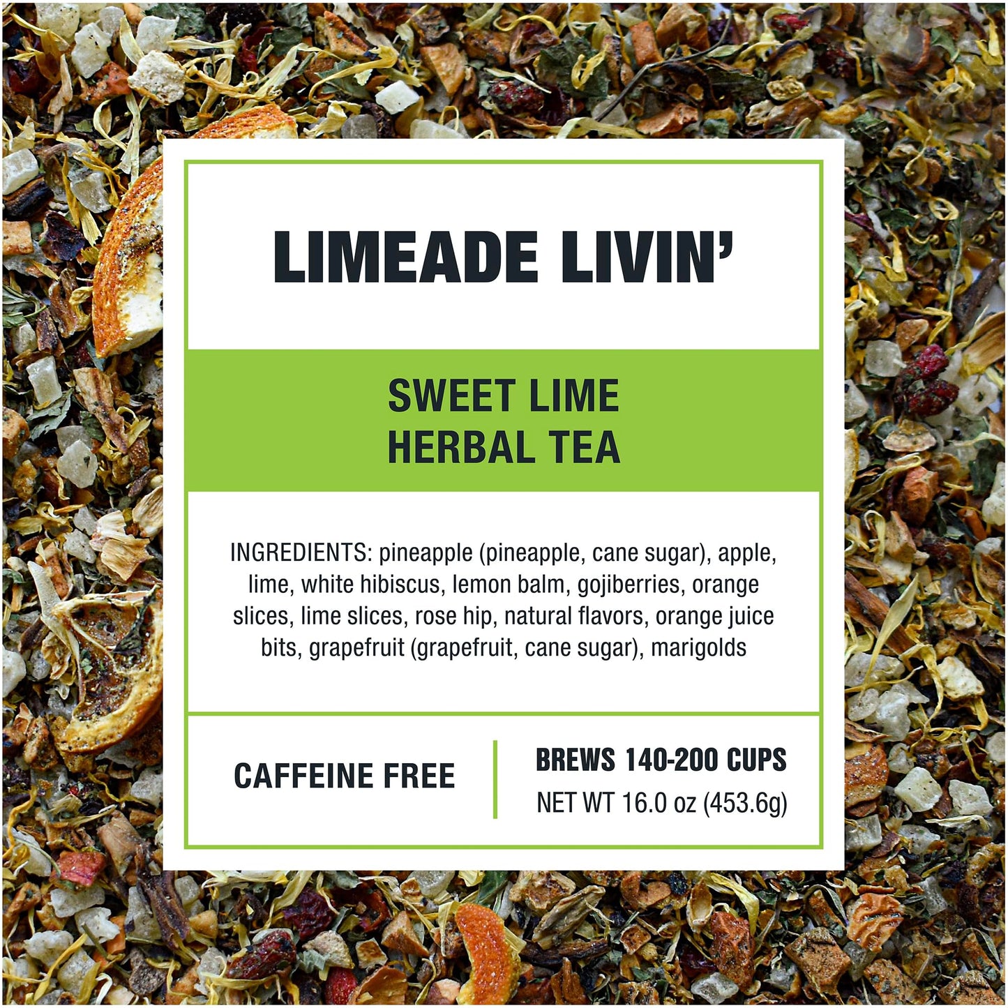 Tiesta Tea Loose Leaf Sweet Lime Herbal Tea - Non-Caffeinated, Bulk Bag for 200 Cups, Model 34141