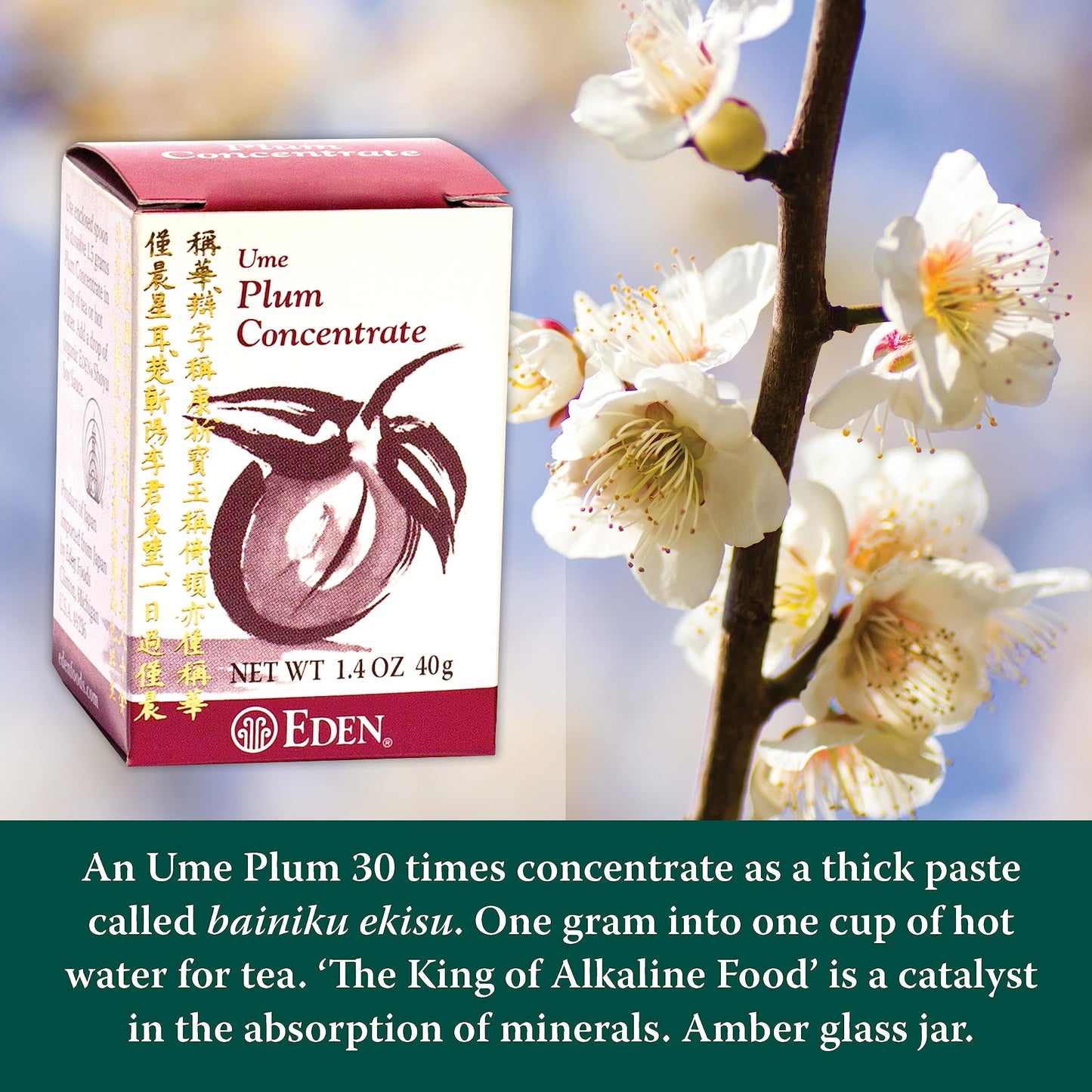 Eden Ume Plum Concentrate, 1.4 Oz, Bainiku Ekisu