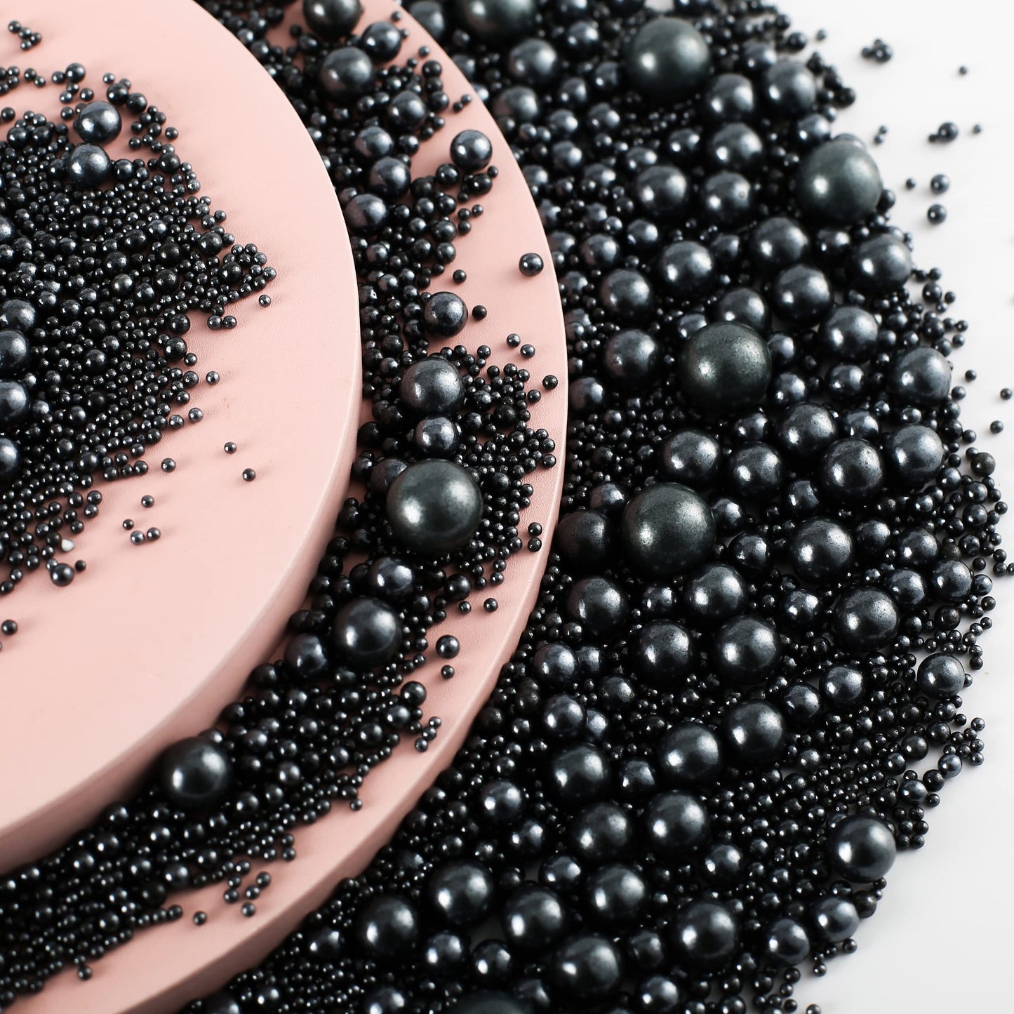 Kasvan Black Pearl Sugar Sprinkles - Edible Candy Pearls 130G/4.58 Oz, Mix Size, Baking Cake Decorations, Ice Cream Toppings And