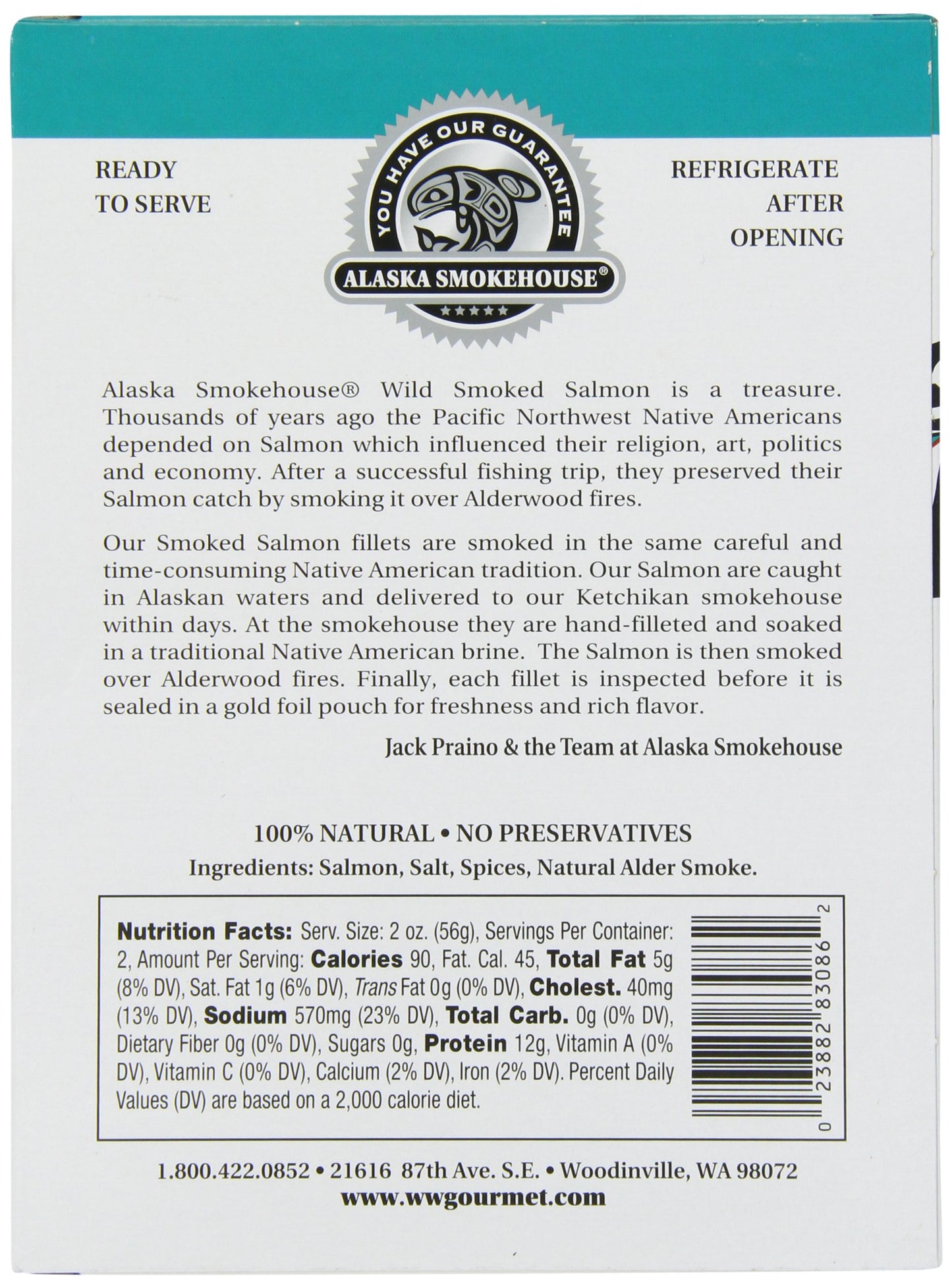 Alaska Smokehouse Premium Smoked Salmon Gift Box - 4 Ounce Pack, Gourmet Seafood Delight