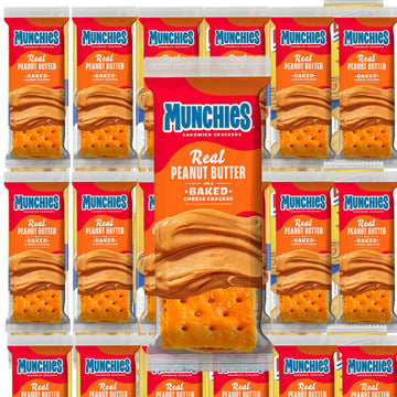 Munchies Peanut Butter on Cheese Crackers, 1.42 Ounce, Cheese Crackers, Peanut Butter Crackers, Snack Crackers, Cheese Crackers 