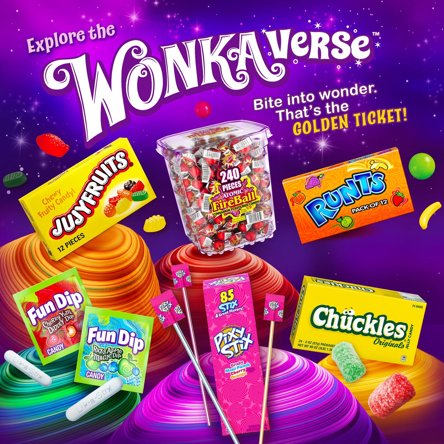 Wonka Jujyfruits Gummy candy  Assorted Gummy Candy  12oz Resealable Bag