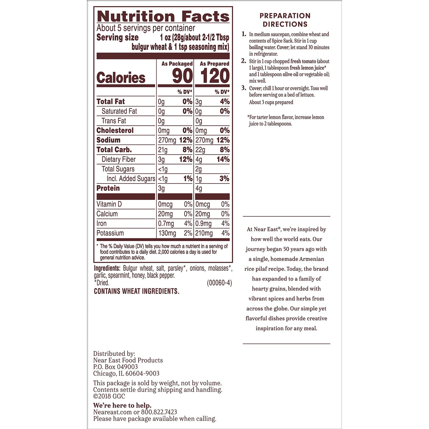 Near East Taboule Grain Mix, 5.25 Oz