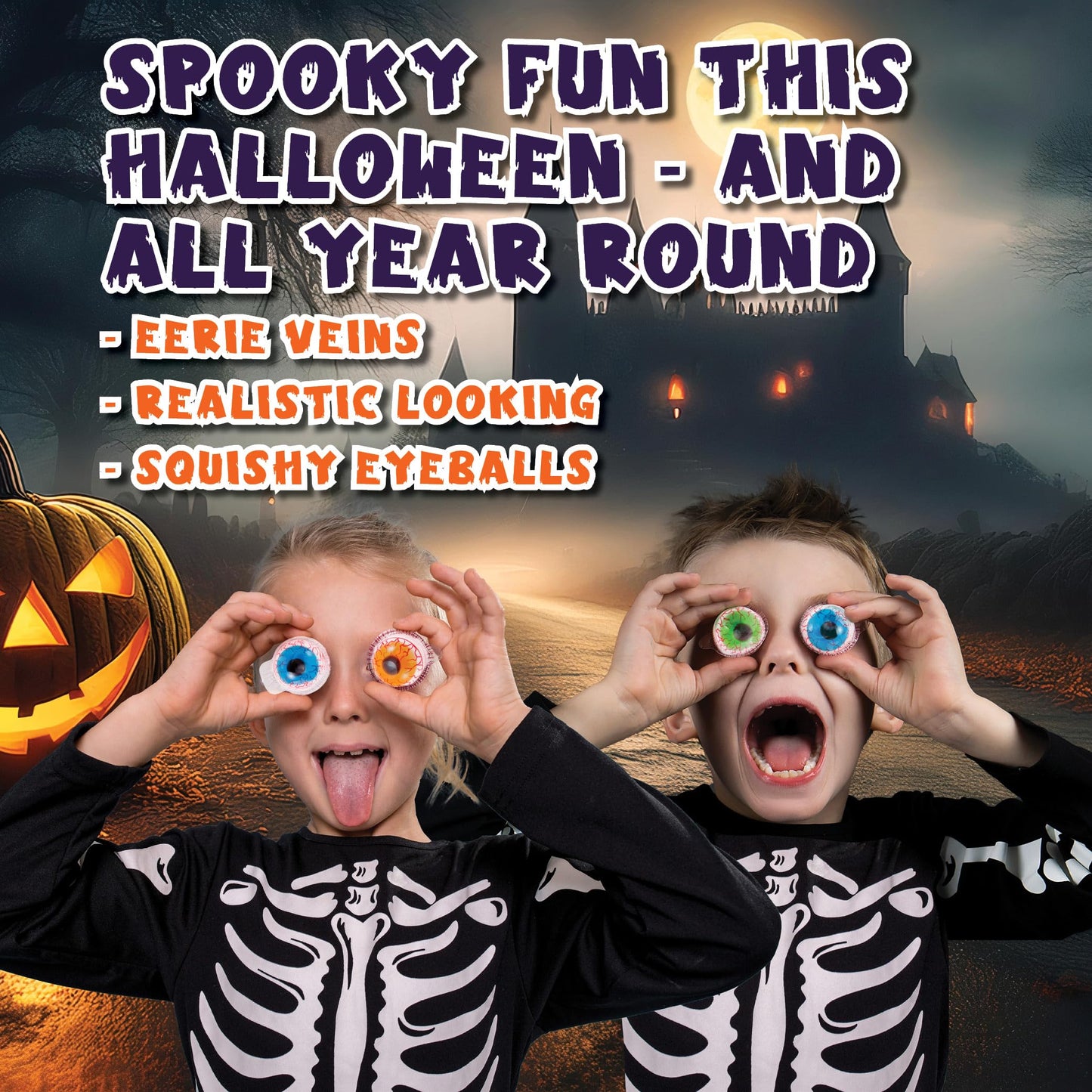 30 Gummy Eyeballs  Spooky Halloween Eyeball Candy in 4 Flavors  Soft Gummies with Jelly Filling  Individually Wrapped  By 4YoreElves (19 oz)