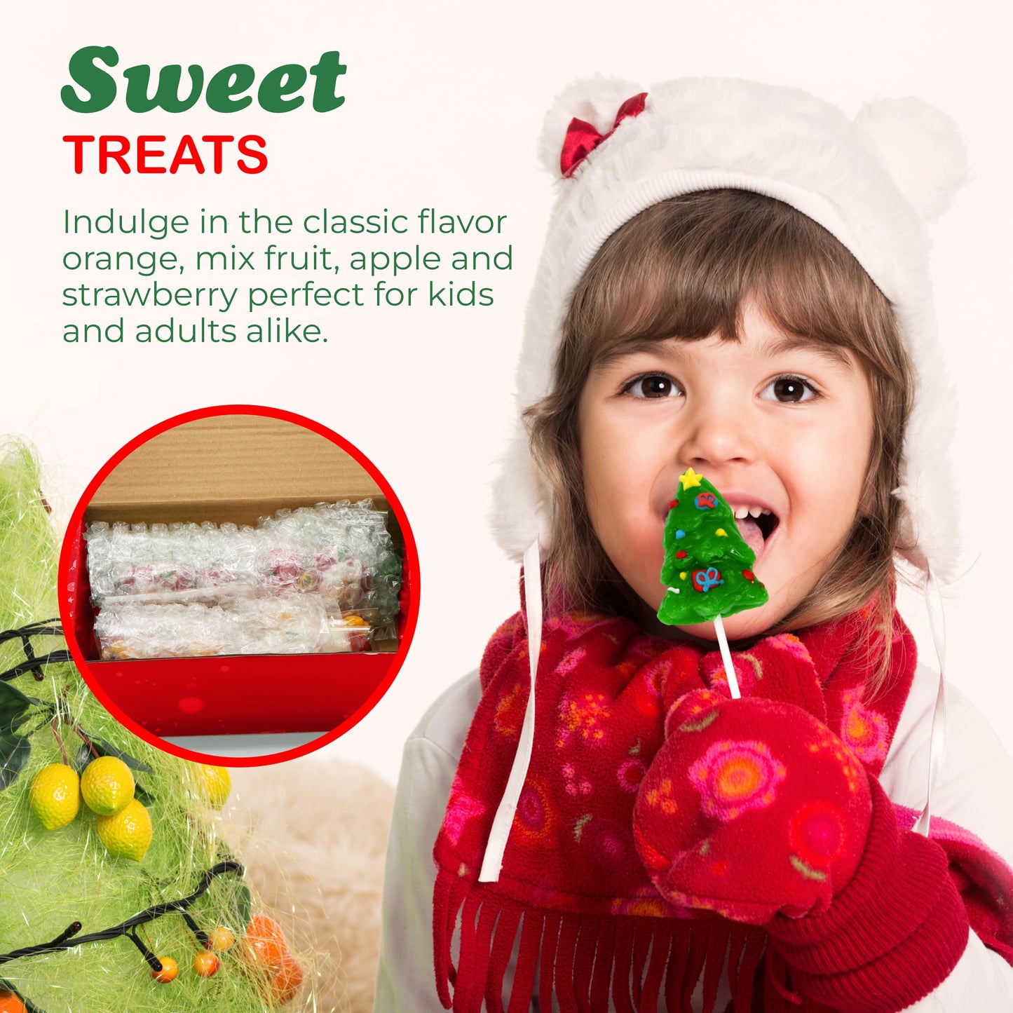 4Es Novelty 24 Pack Christmas Lollipops Santa, Snowman, Reindeer, Tree, Christmas Lollipops Individually Wrapped Bulk, Candy Suckers, Stocking Stuffer Candy For Kids & Mature-Themeds