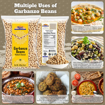 Rani Garbanzo Beans (Kabuli Chana) 14Oz (400G) ~ All Natural | Vegan | Gluten Friendly | Non-Gmo | Kosher | Indian Origin