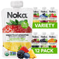 Noka Superfood Fruit Smoothie Pouches Variety Pack  Healthy Snacks with Flax Seed  Plant Protein and Prebiotic Fiber  Vegan and Gluten Free Snacks  Made in USA  Organic Squeeze Pouch  4.22 oz  12 Count