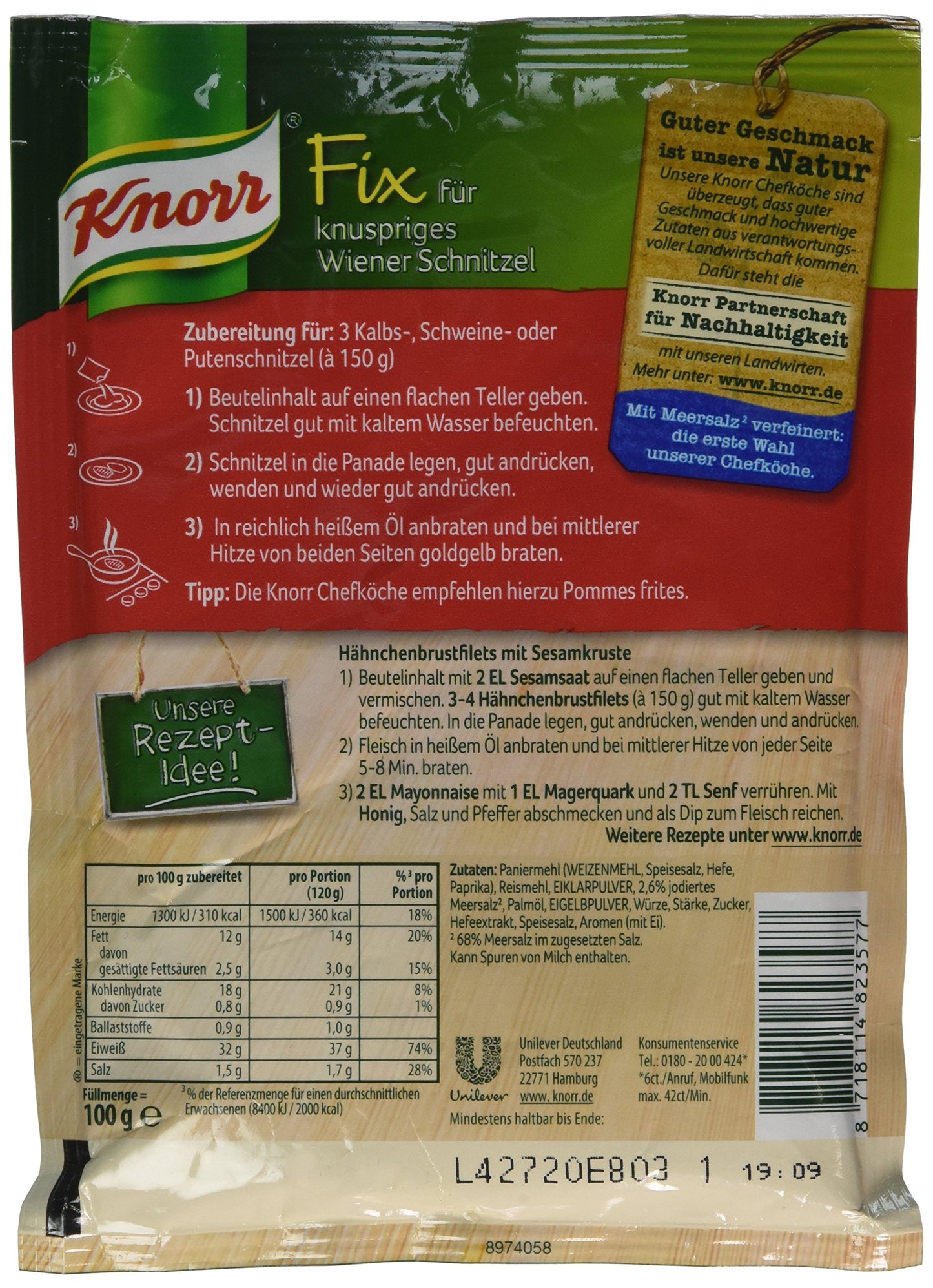 Knorr Crispy Wiener Schnitzel Mix - Pack of 4, 3.52 Ounce
