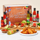 Thoughtfully Gourmet World Traveler Suitcase Hot Sauce Gift Set, Vegan, 15 Pack of 3 Fl Oz Bottles