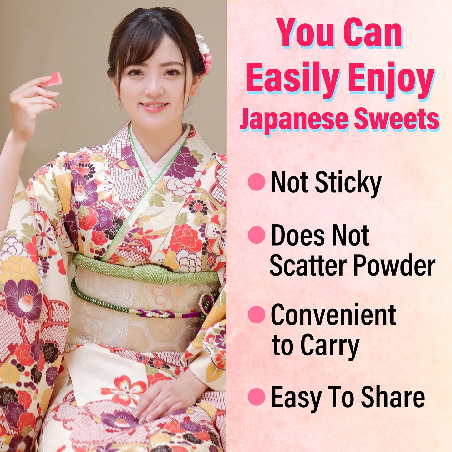 Yamasan Kyoto Uji Japanese Sakura Mochi Candies -Real Traditional Cherry Blossom Rice Cakes- Aromatic Flavor Of Japanese Spring