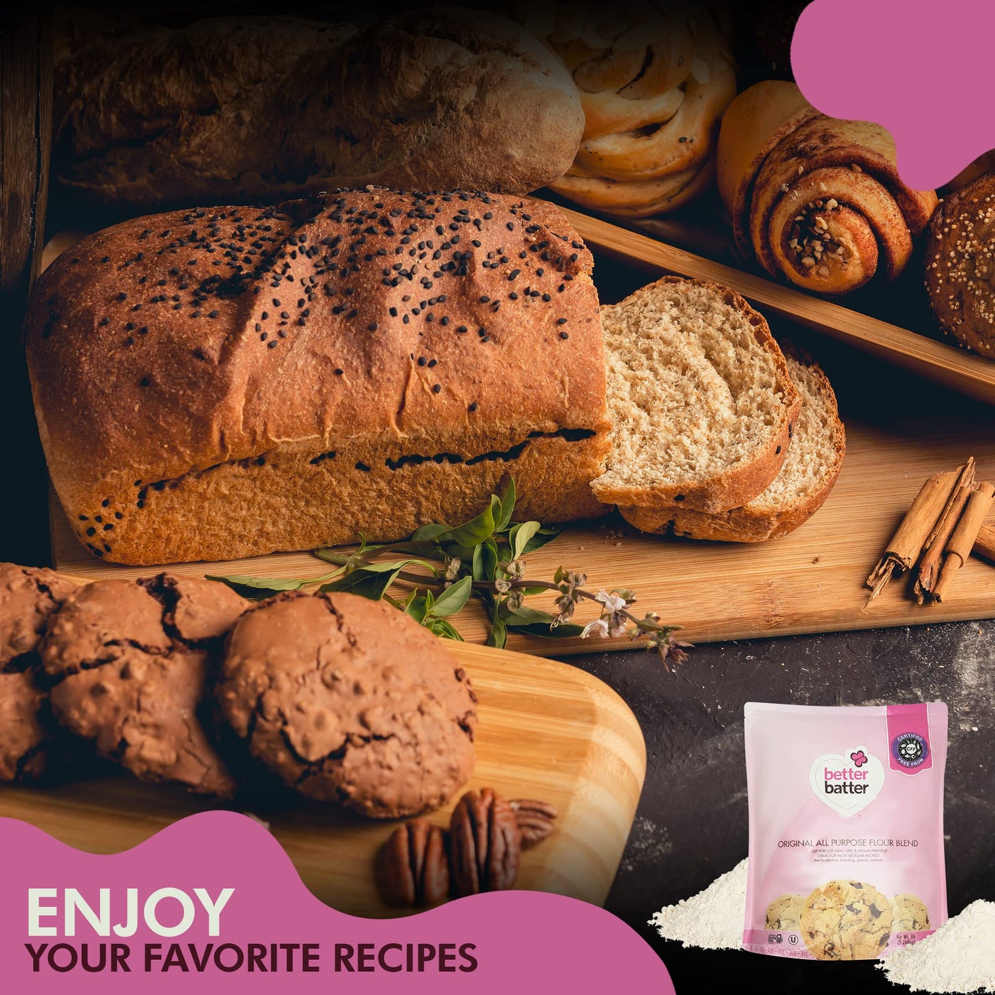 Better Batter Gluten Free Flour - Award Winning Nutritious, Vegan, Allergen Free, & Kosher - Cup for Cup Alternative All-Purpose