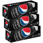 Pepsi Zero Sugar Soda Fridge Pack, 12 fl oz, 36 Cans, Black