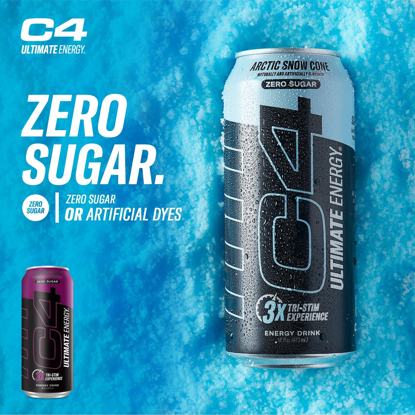 Cellucor C4 Ultimate Pre Workout Energy Drink, Sugar Free, 300mg Caffeine, Atomic G , 16 Fl Oz (Pack of 12)