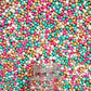 Confect Disco Balls Sprinkles Mix - Edible Pearl Balls, Vegan, Gluten-Free, Nut-Free, Turquoise, Pink, Gold & White, 4.2 oz