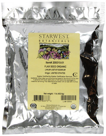 Starwest Botanicals Organic Flax Seed, 1-pound Bags (Pack of 2)
