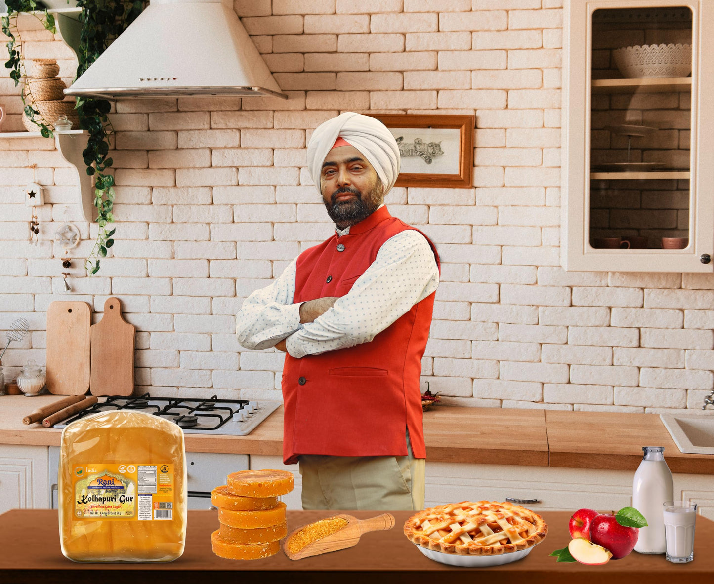 Rani Kolhapuri Gur (Jaggery) 70oz (4.4lbs) 2kg ~ Unrefined Cane Sugar, No Color added, Gluten Friendly | Vegan | NON-GMO | Koshe