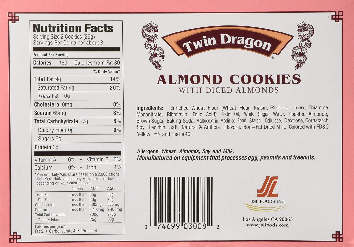 Twin Dragon Almond Cookies, 8 Oz (Pack of 2)