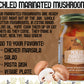 Green Jay Gourmet Marinated Mushrooms In A Jar - Fresh Hand Jarred Vegetables For Cooking & Pantry - Home Grown Pre-Prepared Pic