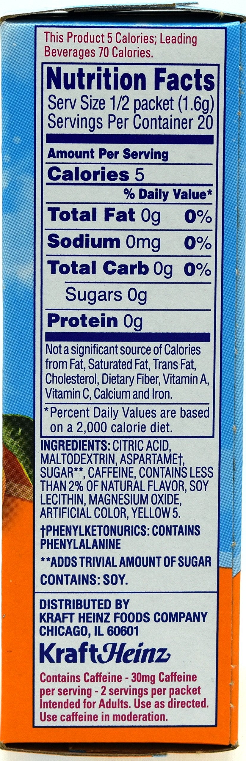Crystal Light On The Go Citrus Drink Mix with Caffeine, 10 Packets, 0.9 Fl Oz, Pack of 8