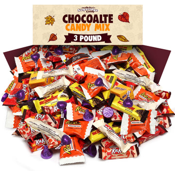 Thanksgiving Candy Bulk Assorted Chocolate Candy Variety Pack - 3 lb Large Mix Individually Wrapped Party Chocolates for Basket Fillers  Party Favors & Treat Bags