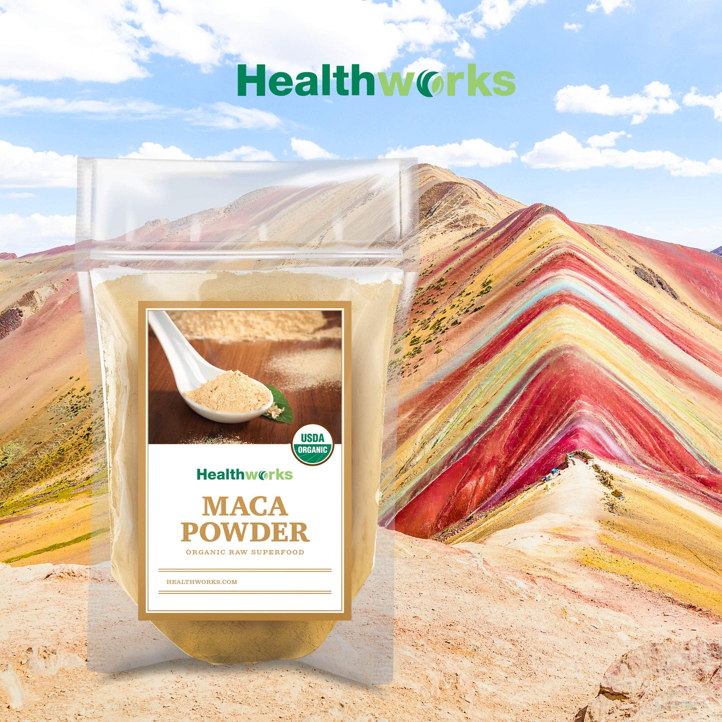 Healthworks Superfoods Organic Maca Powder Raw - 16 Oz / 1 Lb - Certified Organic Flour Use - Keto  Vegan & Non-GMO - enhanced Peruvian Origin - Breakfast  Smoothies  Baking & Coffee - Antioxidant