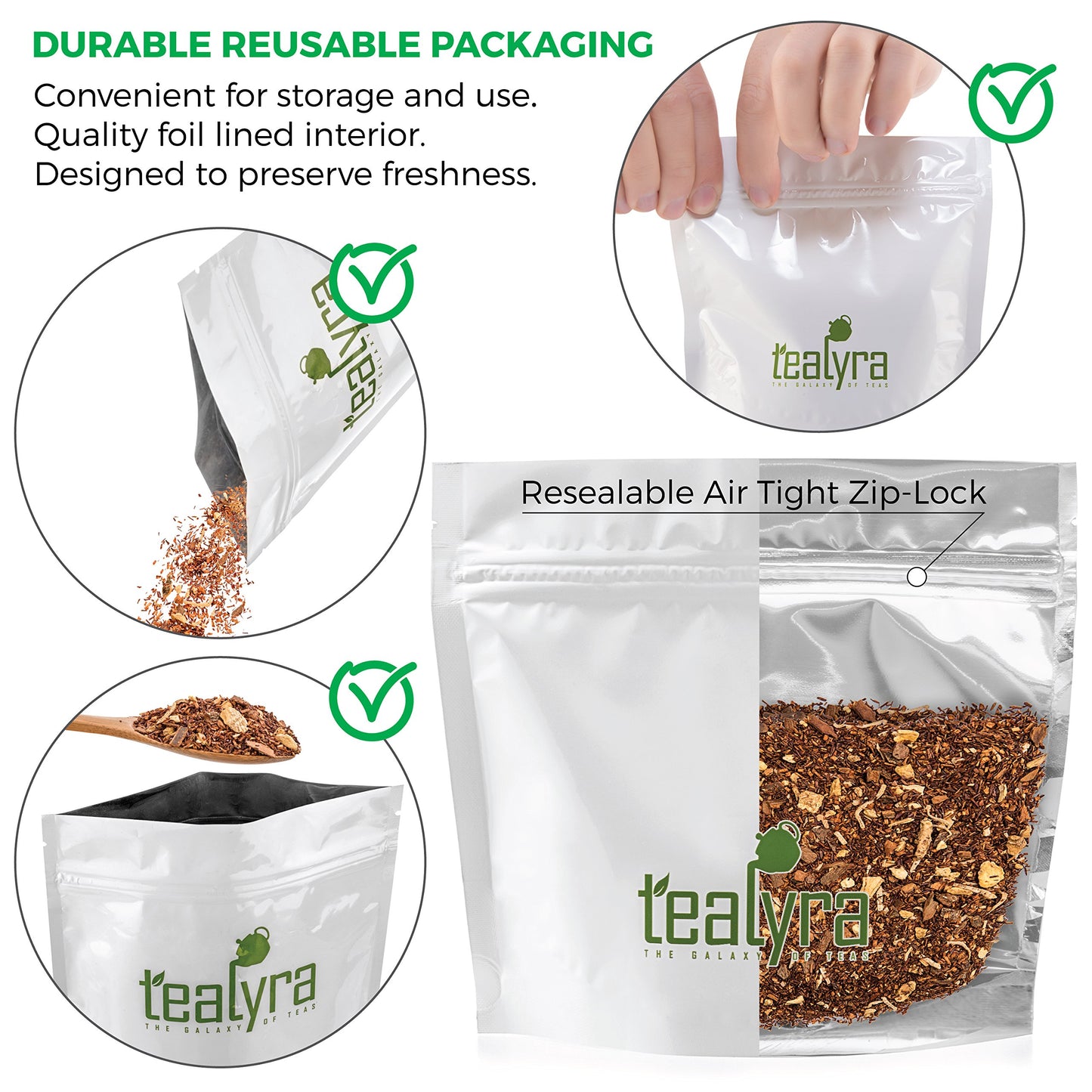 Tealyra Rooibos Coconut Vanilla Chai Herbal Tea - Caffeine-Free, Antioxidant Rich, 8oz (220g)