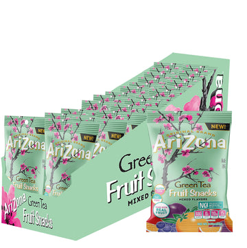 AriZona Fruit Snacks, Green Tea Gluten Free Gummy Chews, 2.25 Ounce Individual Single Serve Bags (Pack of 24)