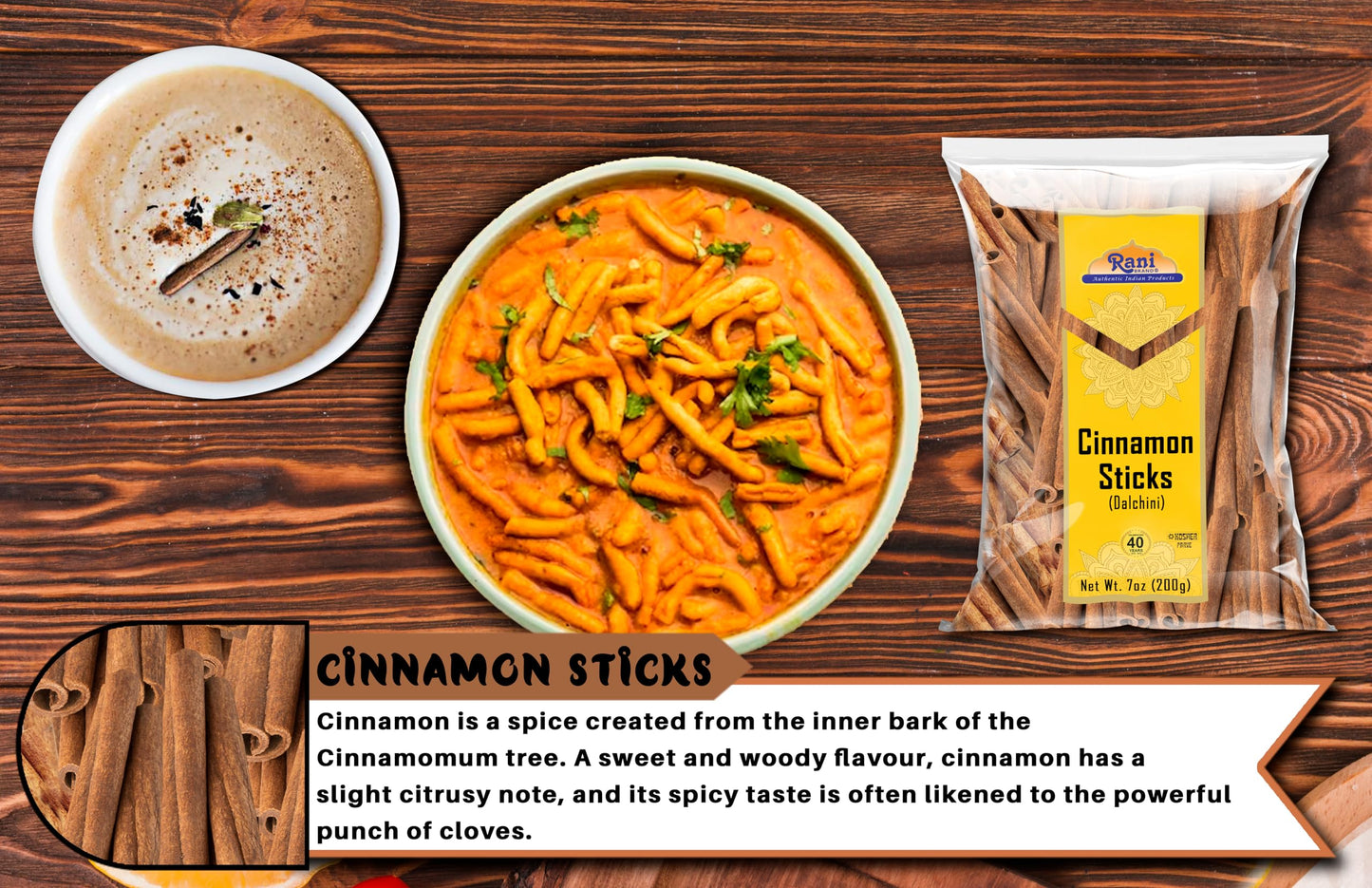 Rani Cinnamon Sticks 7Oz (200G) ~ 22-26 Sticks 3 Inches In Length Cassia Round ~ All Natural | Vegan | No Colors | Gluten Friendly | Non-Gmo