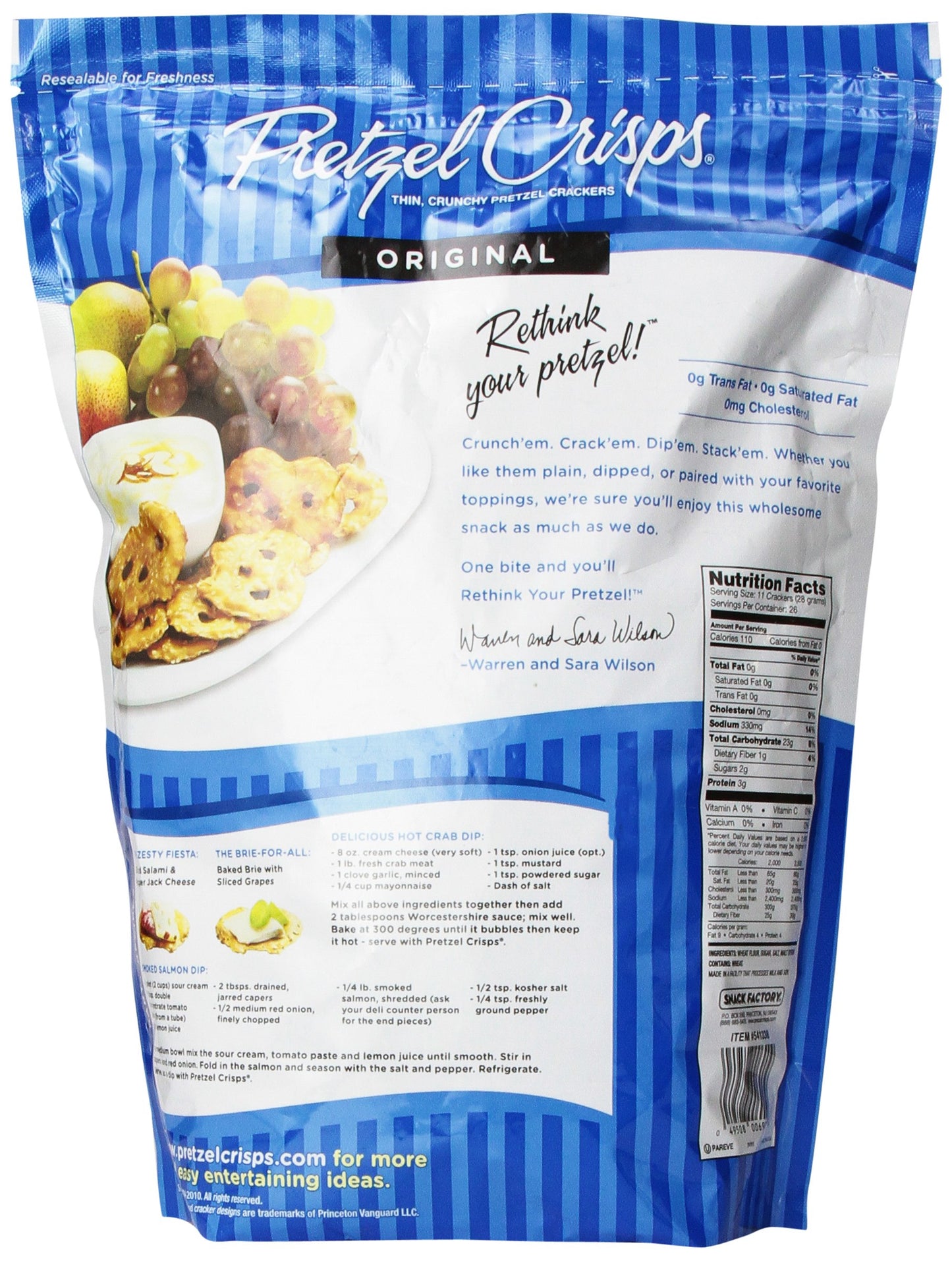 Snack Factory Pretzel Crisps, Original, 30 Oz, Pack of 1, Snack Size