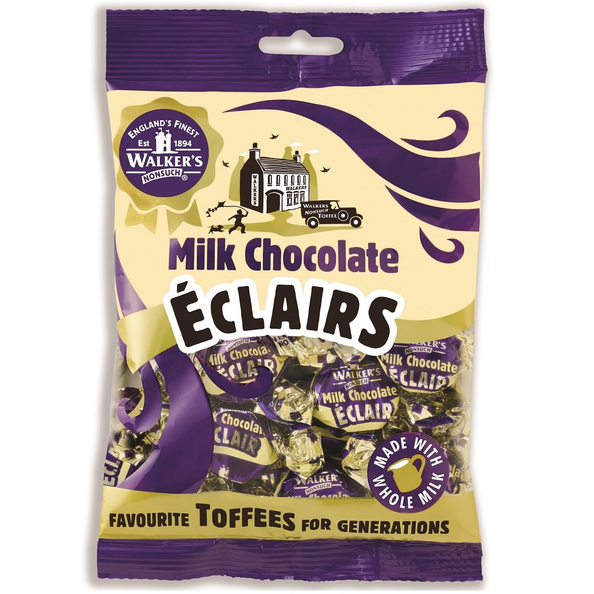 Walkers' Nonsuch Milk Chocolate   clairs | Whole Milk & Butter Toffee | Traditional British Chewy Candy | Classic English Sweet 