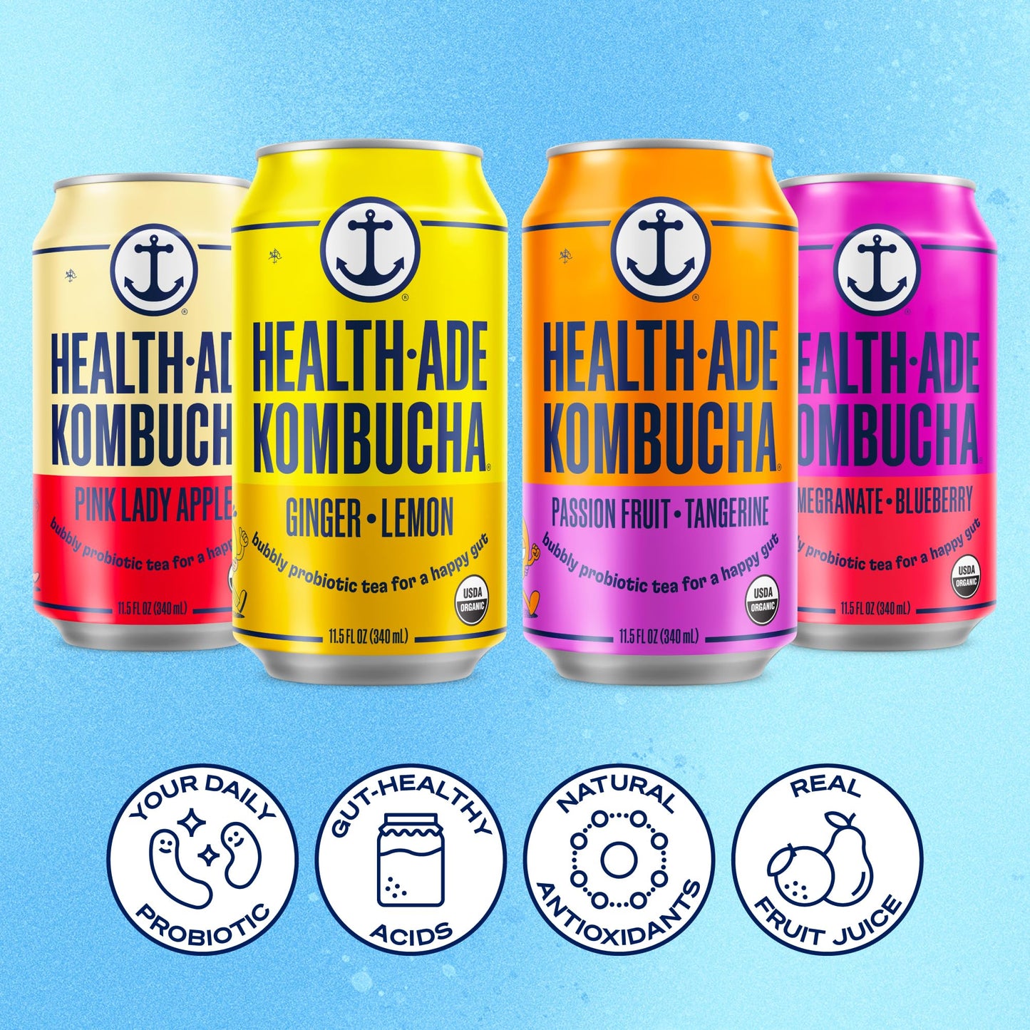 Variety Pack Of Four Flavors In Cans By Health-Ade