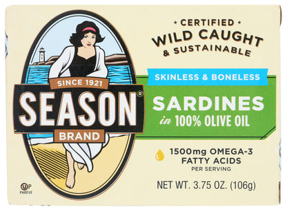 SEASONS SARDINE CLUN SKNL & BNLS OIL 3.75OZ