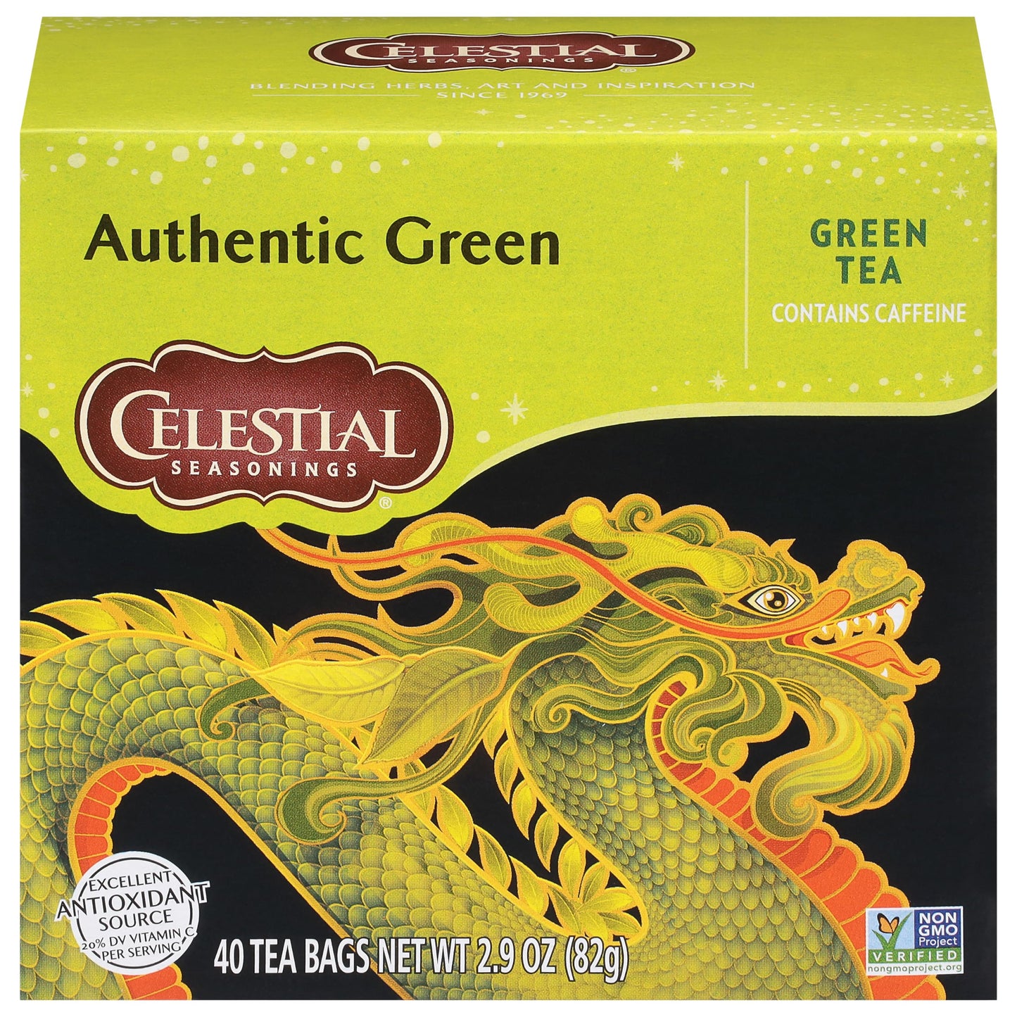 Celestial Seasonings Green Tea, Authentic, 40 Count (Pack of 6), Contains Caffeine, Model 501