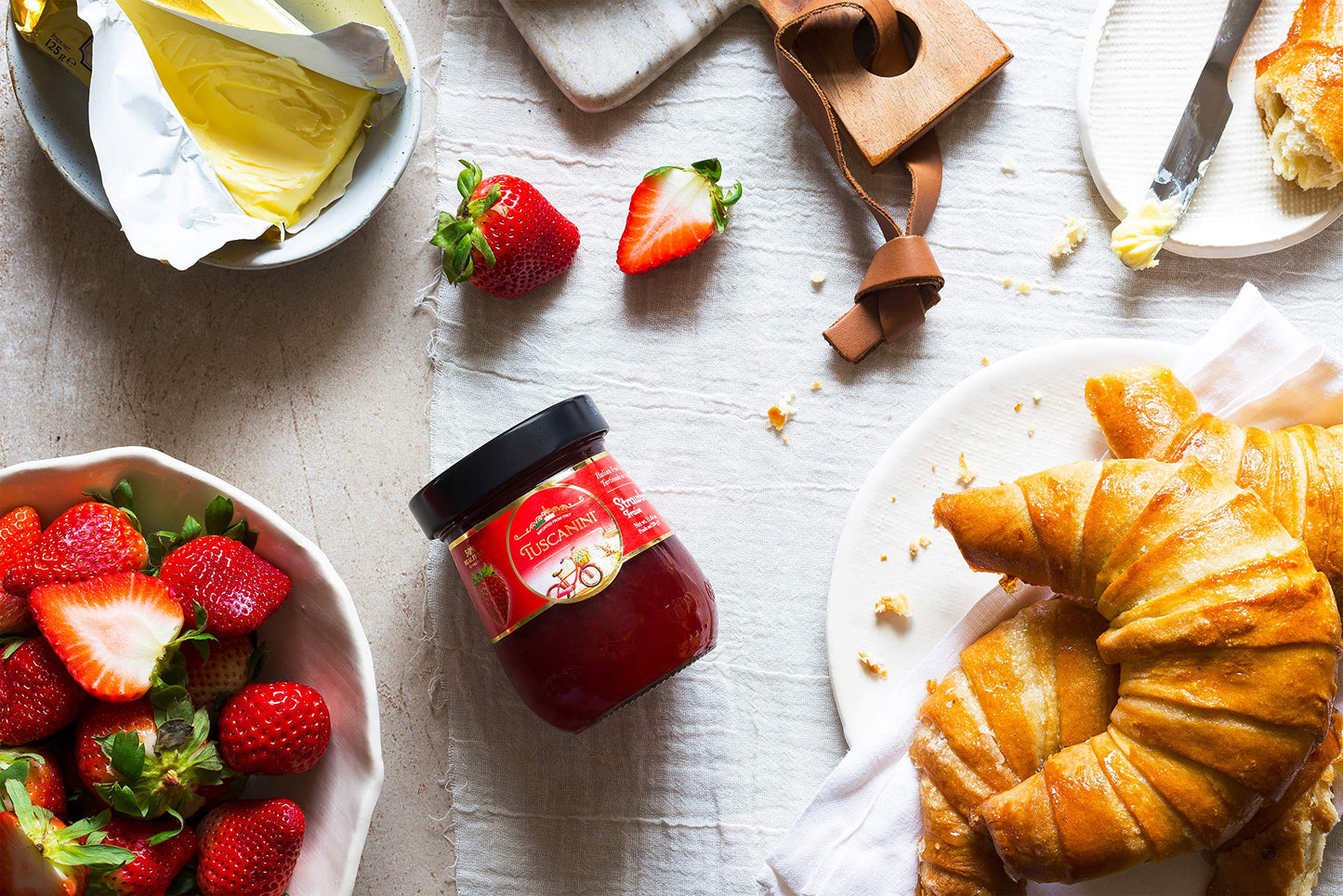 Tuscanini Strawberry Preserves, 50% Fruit, 11.64 oz, Gluten Free, No High Fructose Corn Syrup, Kosher, Natural