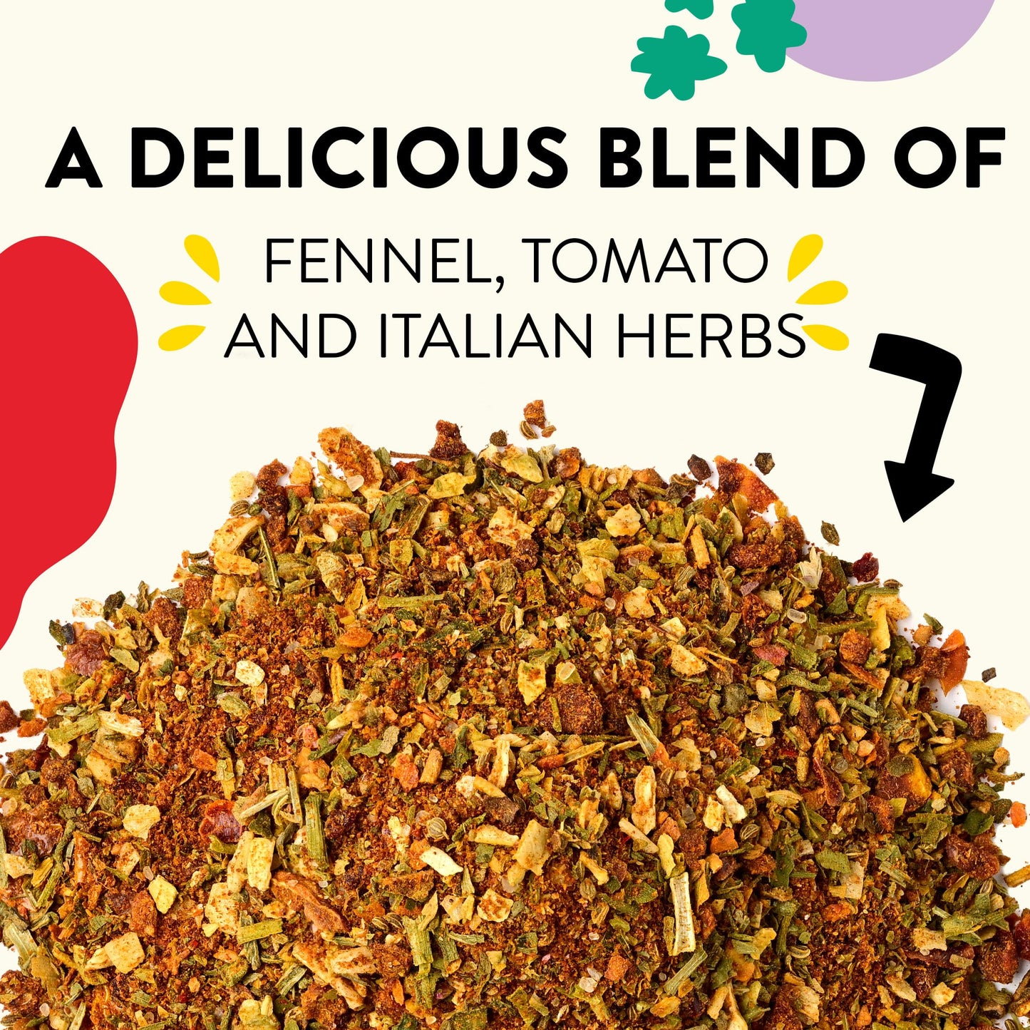 Just Spices Pasta Allrounder Mediterranean Spice Mix, 1.76 OZ, Ideal for Pasta Dishes