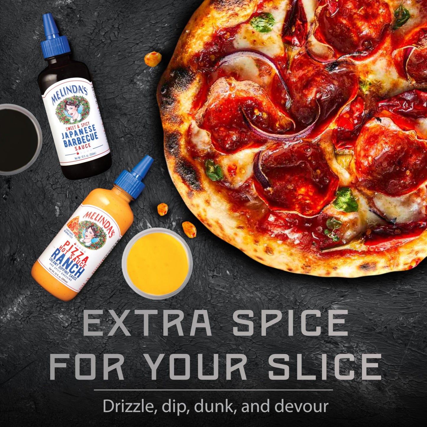 Melindas Dipping Sauce Gift Set, 6 Pack - Ghost Pepper, Buffalo Ranch, Pizza Ranch, Polynesian, Korean Gochujang, Hot Habanero Honey Mustard, 12