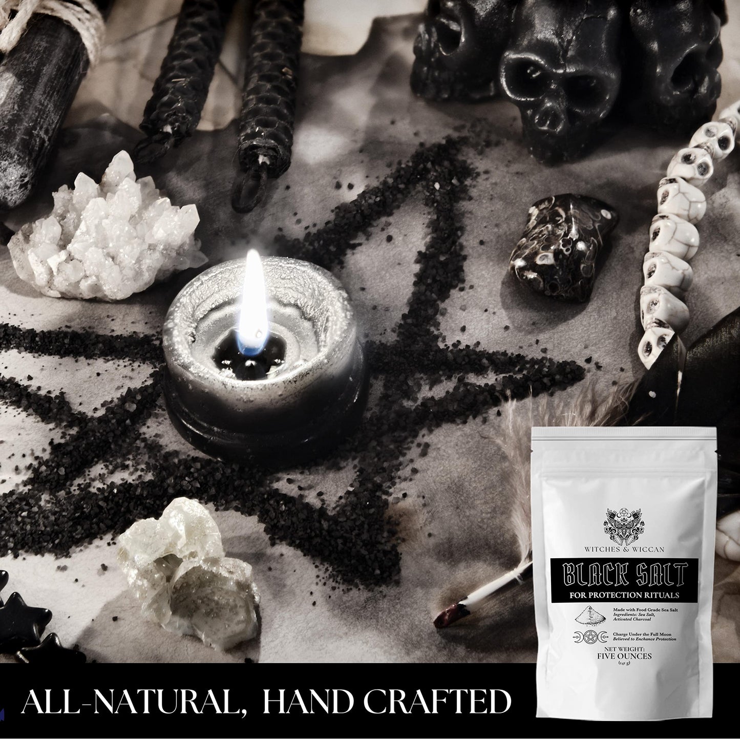 Black Salt For Protection Rituals, Wiccan Supplies, Sal Negra Para Rituales De Brujeria (5 Oz Bag) - Witches & Wiccan Witchcraft