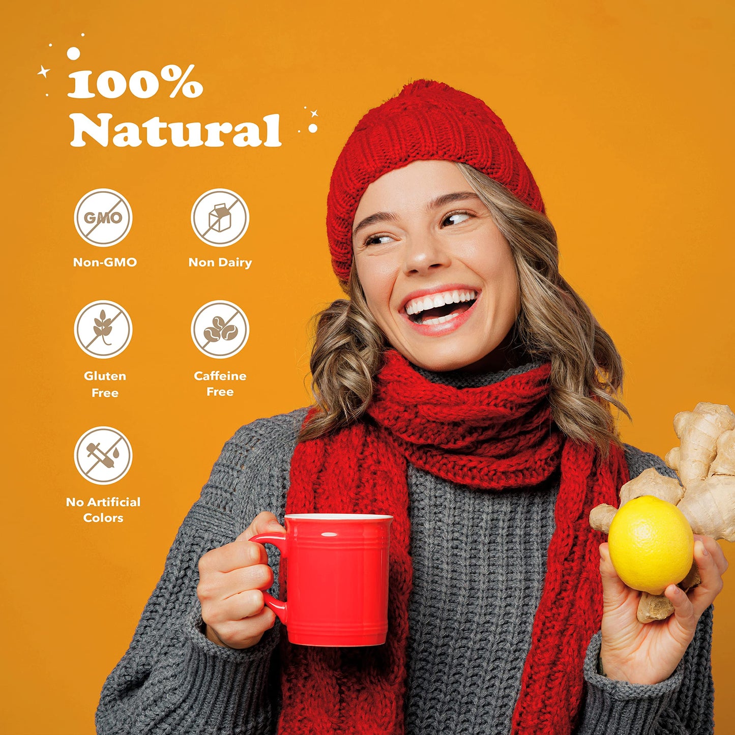 Pocas Honey Ginger Instant Tea Powder, Mint Flavor, Real Ginger Extract & Honey, Caffeine-Free Tea, 20 Packets