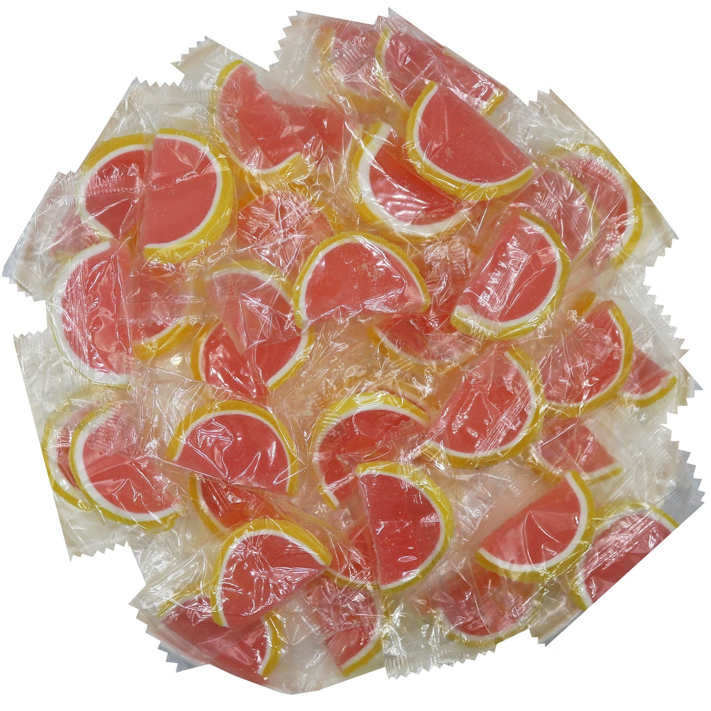Jelly Fruit Slices Gummy Candy Individually Wrapped (Pink Grapefruit, 1 Pound)