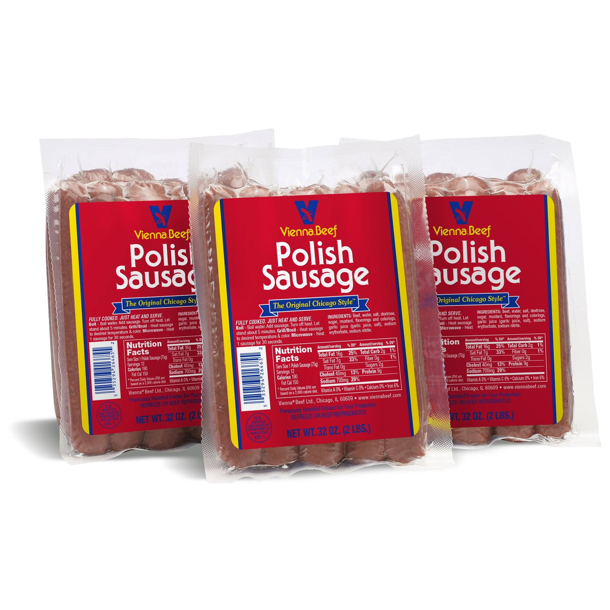 Vienna® Beef Polish Lovers Pack 2 Lbs. Each (3 Pack)