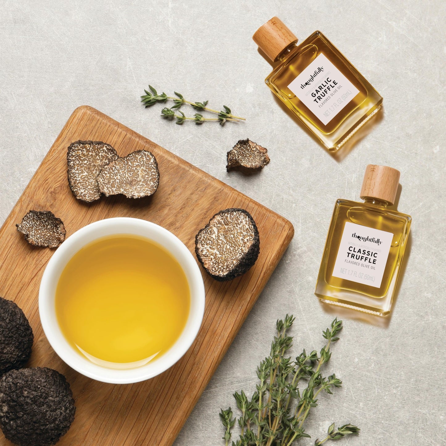 Thoughtfully Gourmet Truffle Salt & Olive Oil Gift Set, Includes 4 Premium Olive Oils & 2 Truffle Salts, 1.7 oz