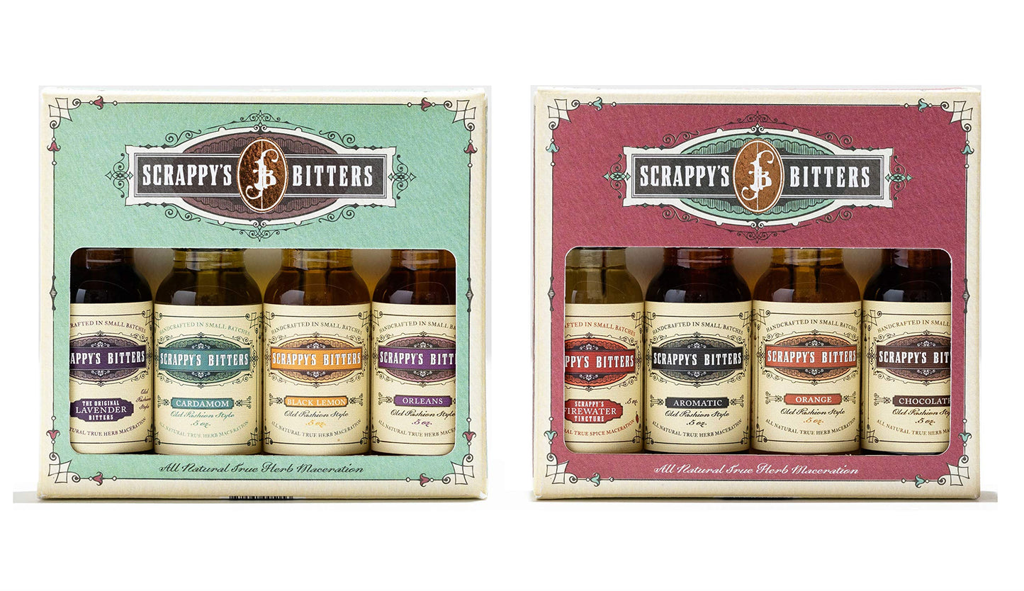 Scrappys Bitters Gift Set - Organic Ingredients, 8 Piece Assortment, Made in the USA, No Artificial Flavors or Dyes