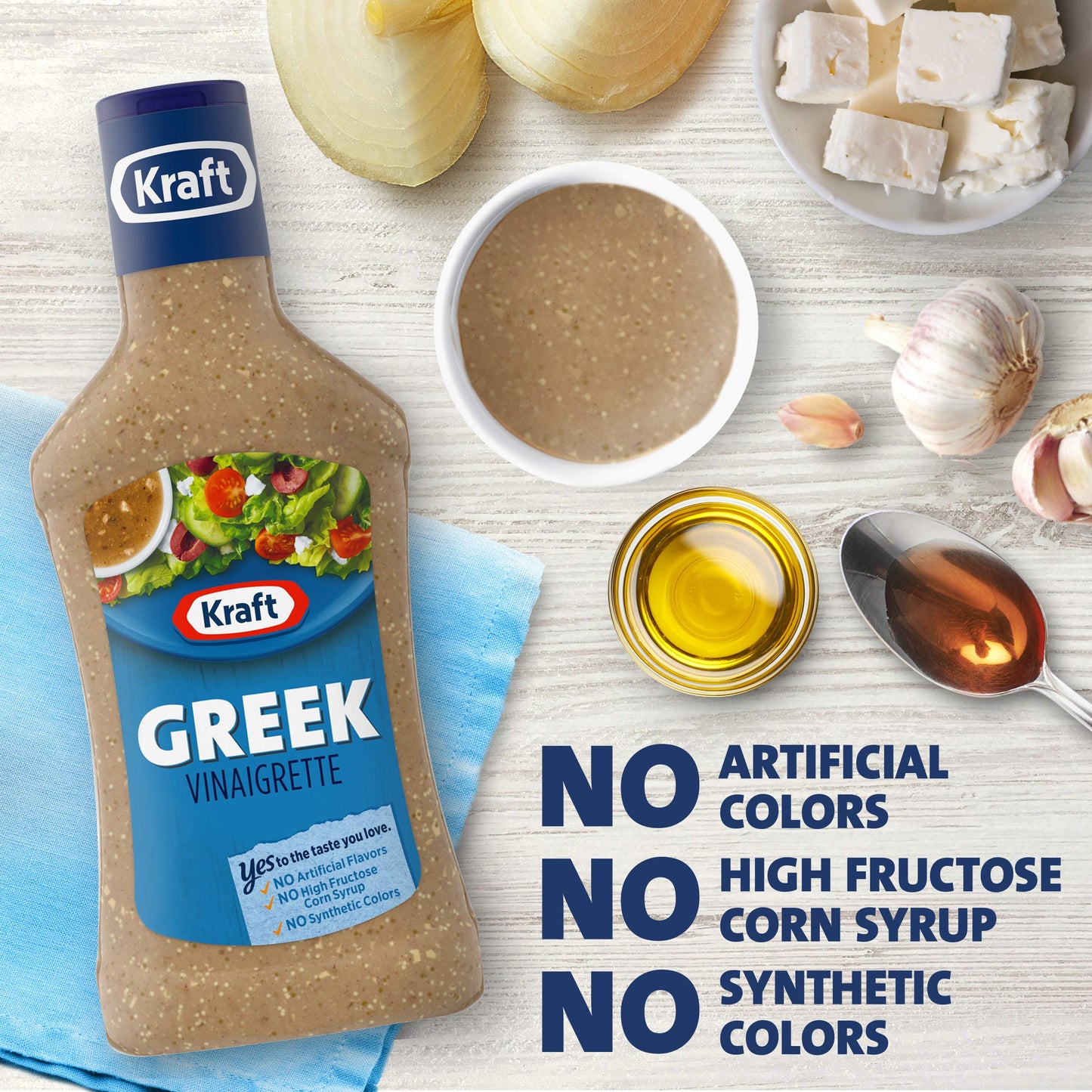 Kraft Greek Vinaigrette Salad Dressing, 16 Fl Oz Bottles, Pack of 6