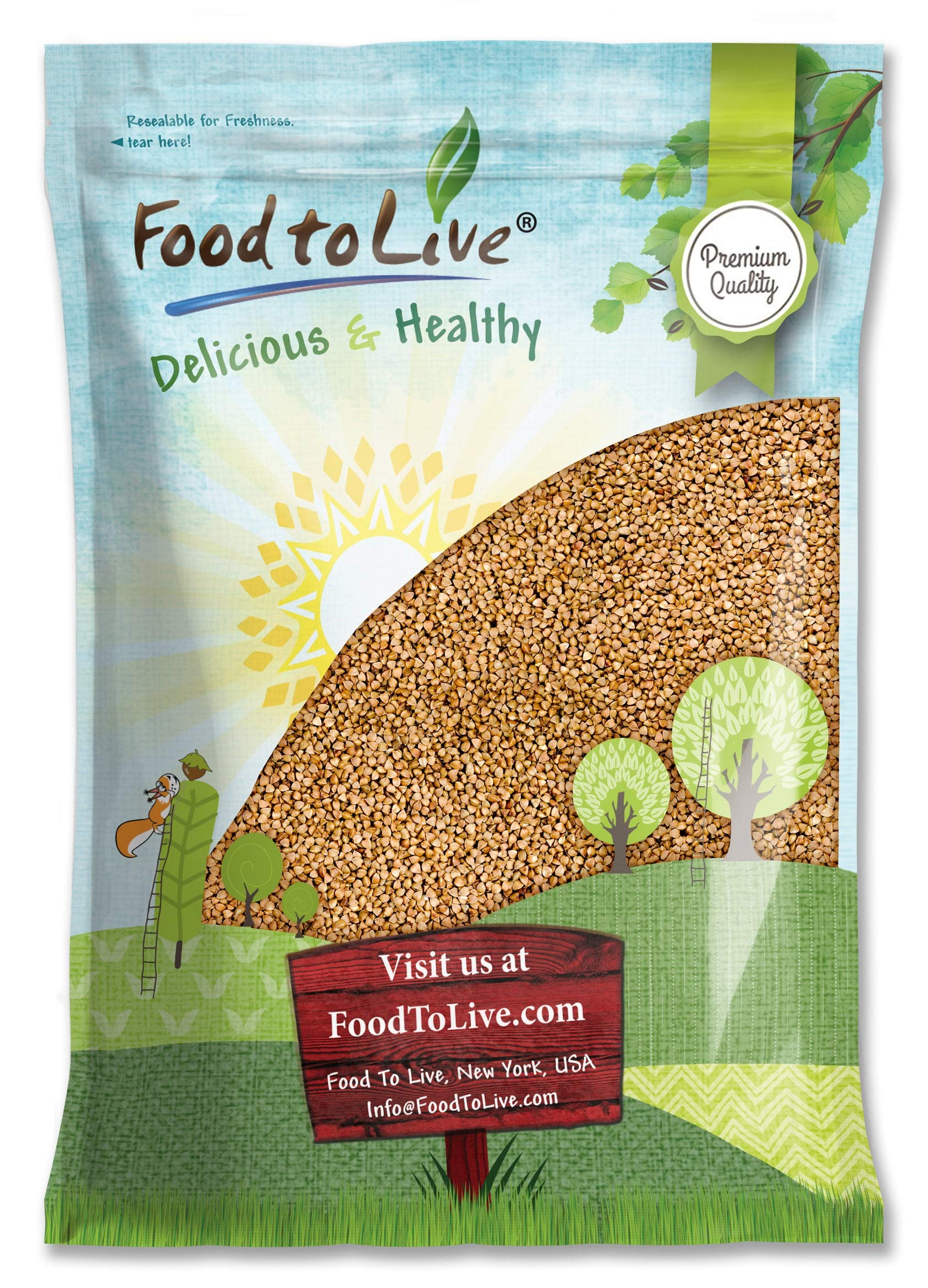 Food to Live Buckwheat Kasha, 6 Pounds - Grechka, Toasted Whole Groats, Made from Hulled Seeds, Kosher, Bulk. Rich in Dietary Fi