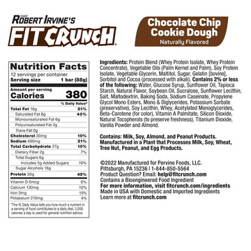 Fitcrunch Full Size Protein Bars, Designed By Robert Irvine, 6-Layer Baked Bar, 6G Of Sugar, Gluten Free & Soft Cake Core (Varie