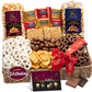 Kremery Creamy Chocolate Cravings - Happy Birthday  , Chocolate Covered Pretzels & Caramel Popcorn Gift Basket, In Seagrass Tray + Ribbon & Greeting Card (Deluxe, 3.5 Lbs) Food Assortments