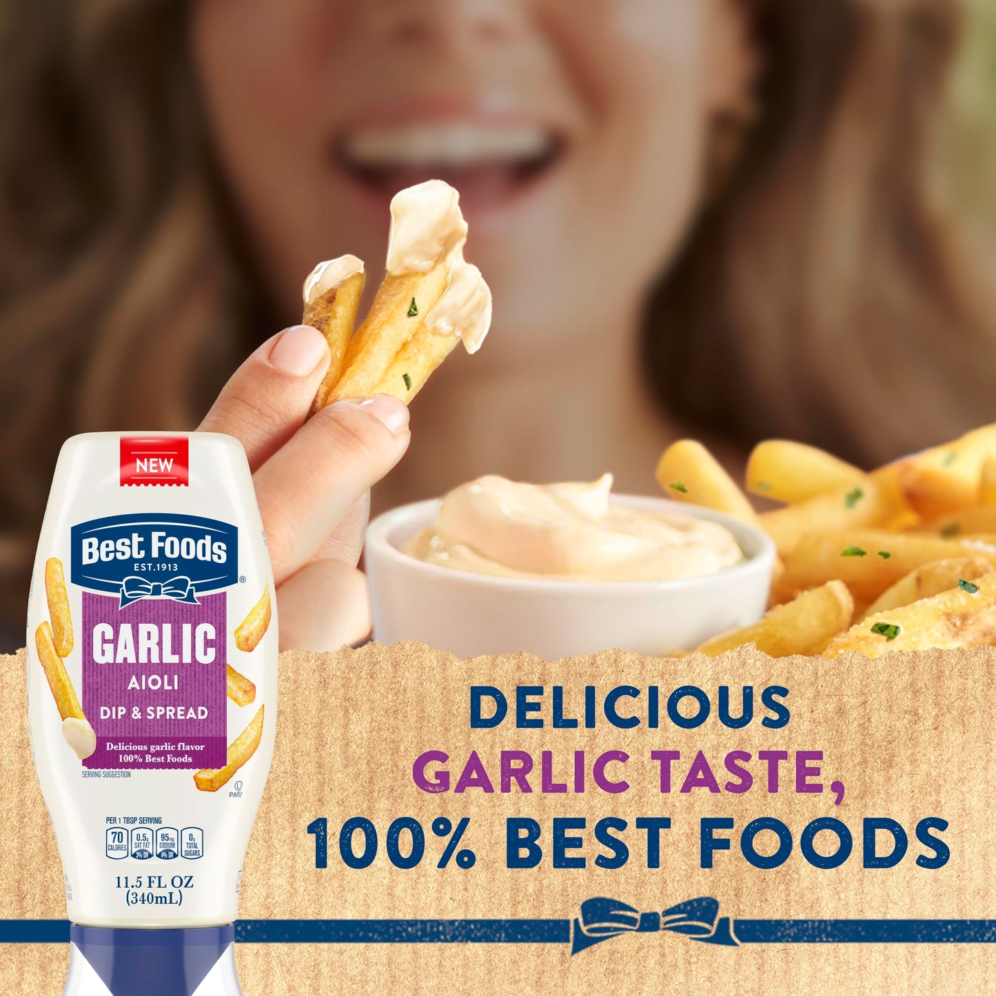 Best Foods Garlic Dip & Spread 12 Piece Garlic Aioli for French Fries, Sandwiches, Burgers & More Made With 100% Certified Vegan