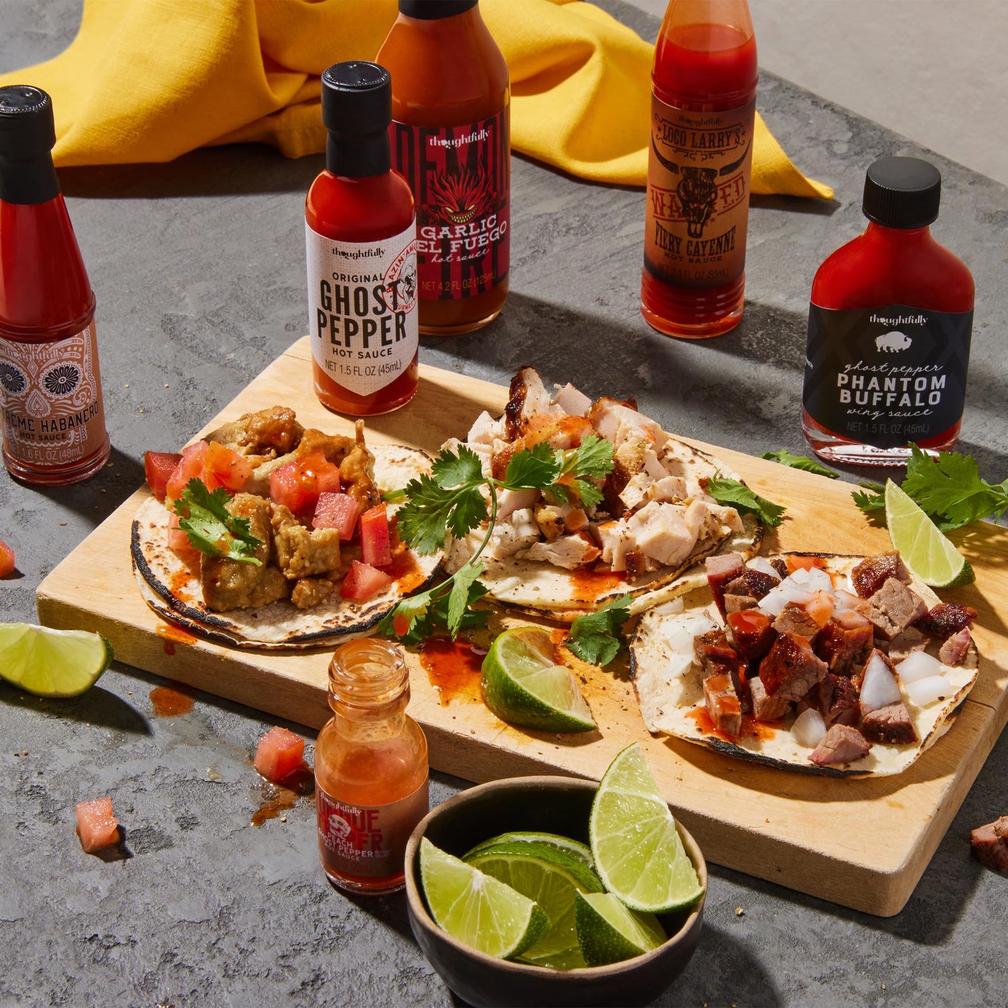 Thoughtfully Gourmet  Hot Sauce Challenge Set  Hot Sauce Variety Pack Includes Hot Sauces from Mild To Extreme Flavors  Unique Gifts for Men  Set of 10